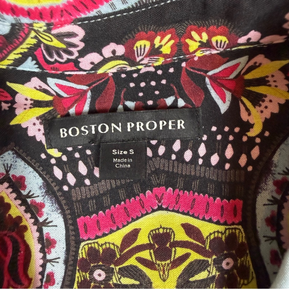 Boston Proper button down blouse flare - Picture 2 of 9